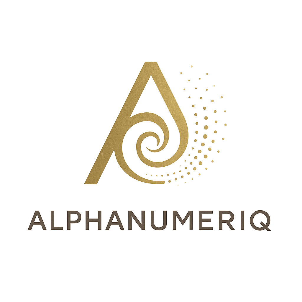Alphanumeriq — original gold logo